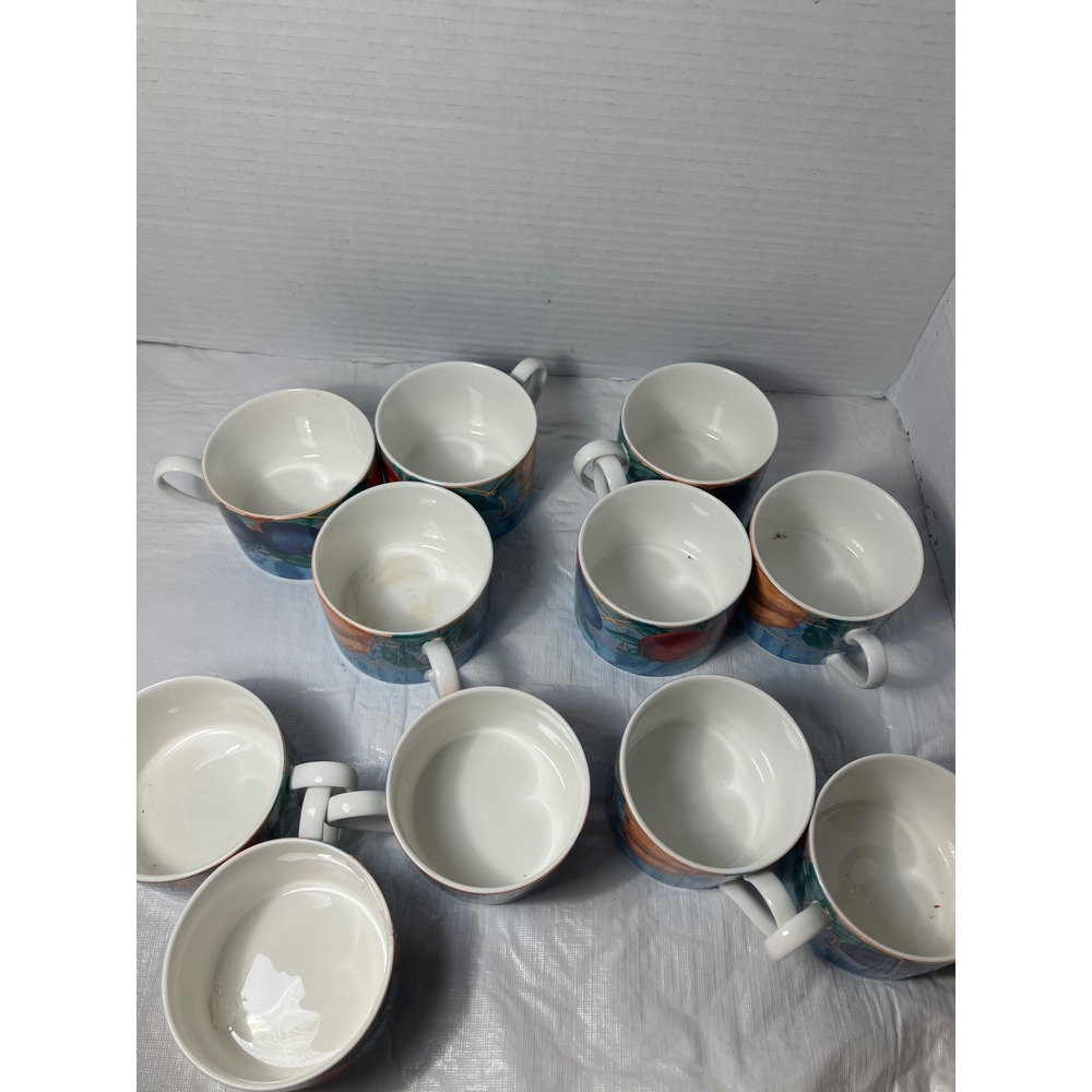Victoria Beale Forbidden Fruit Porcelain Cups Set of 8 Dishwasher Microwave Safe